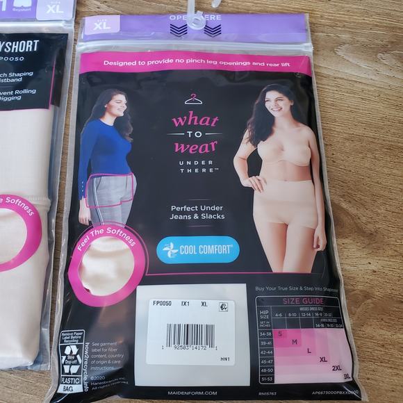 Maidenform Shapewear Bundle of 3 XL Boyshorts Cooling Shaper Bottoms Black & Tan - Picture 6 of 6